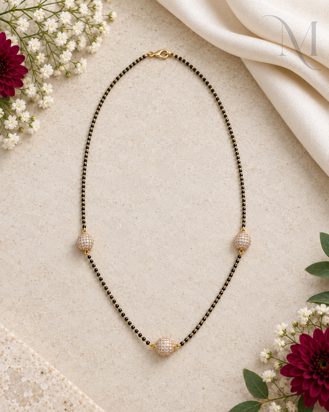 Mangalsuthra with 3 ball pendants