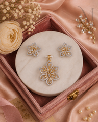 Pooja AD stone pendant and earring set