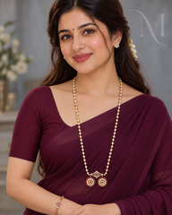 Premium Diamond Replica Haram with Ruby Pendant