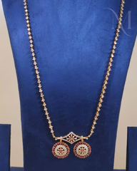 Premium Diamond Replica Haram with Ruby Pendant