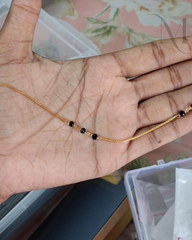 3 Black Bead Anklets