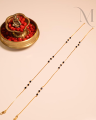 3 Black Bead Anklets