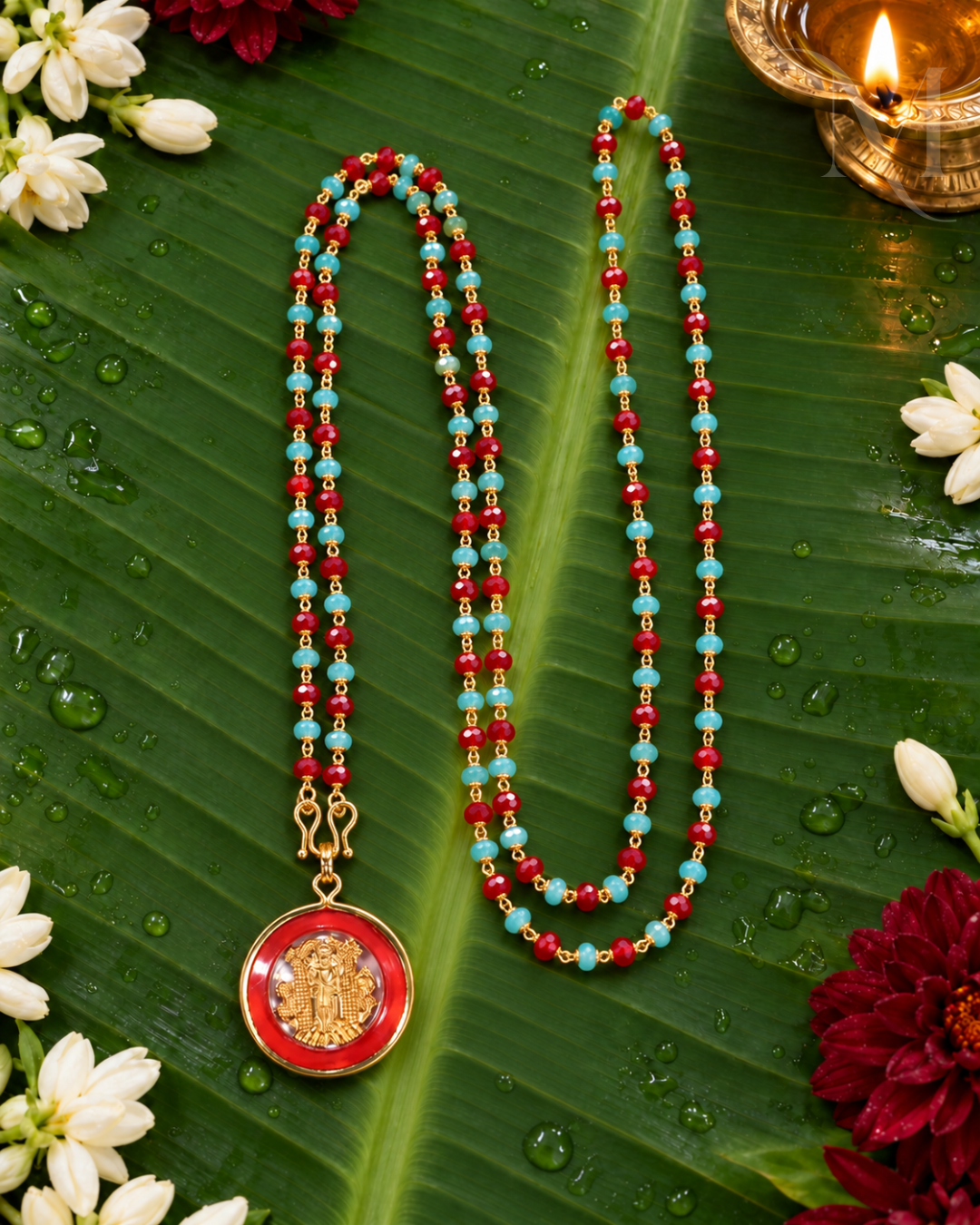 Red & Aqua Green Manimala