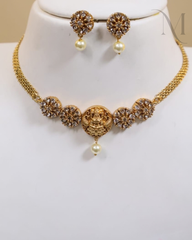 Lakshmi Floral Stone Necklace Set