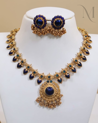 Non idol blue stone necklace set