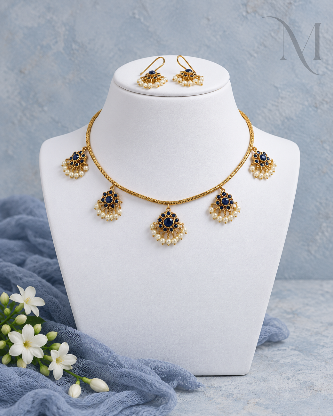 Neelanjali – Blue 5 Pendant Necklace Set