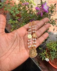 Pearl & Gold Lakshmi Chain