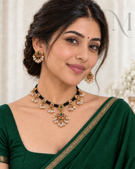 Mizhi – Black Thread Dori Necklace Set