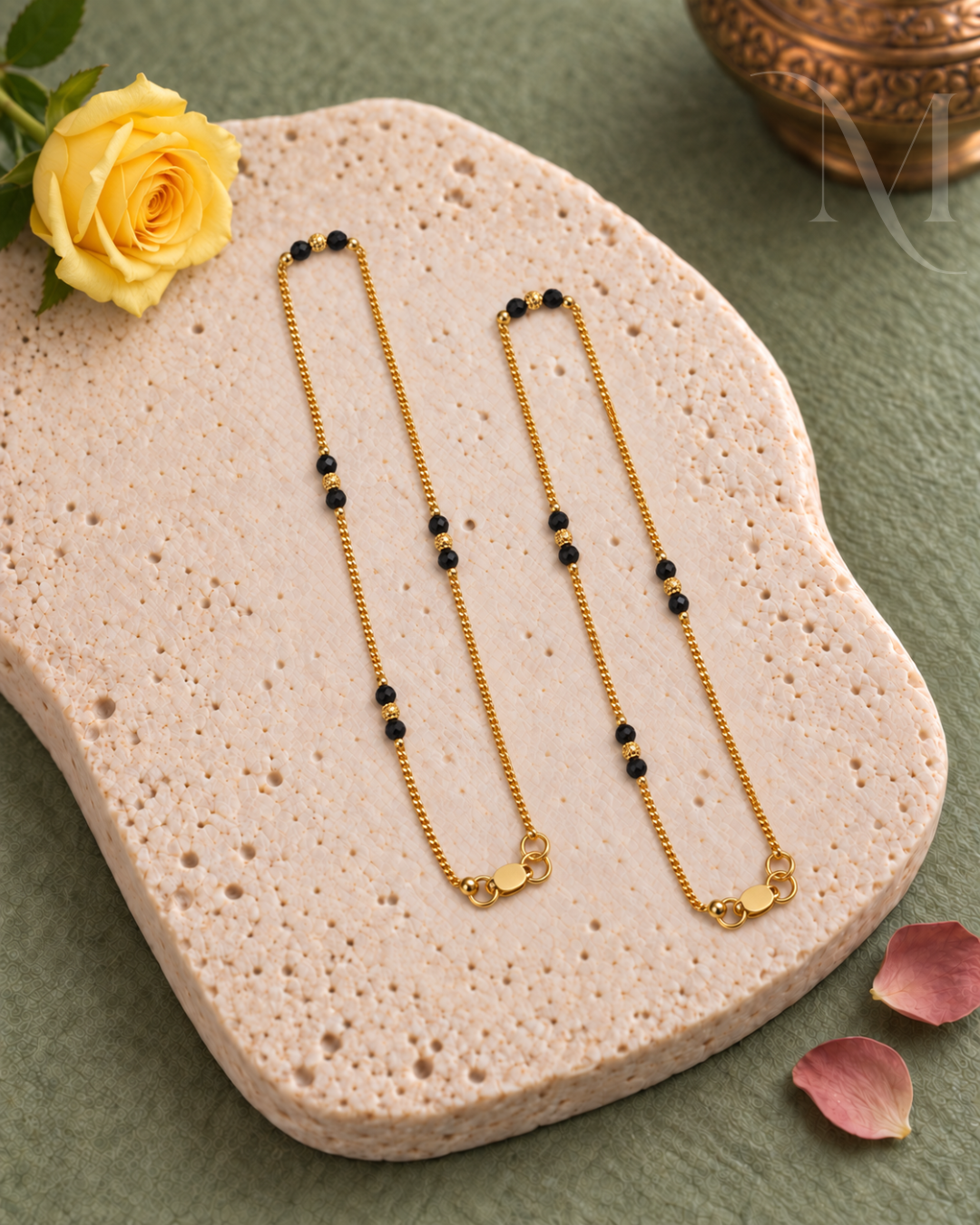 2 Black Bead Padasaram