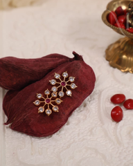 Ramanika Premium Impon Studs - Red