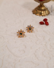 Ramanika Premium Impon Studs - Green