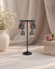 Premium Silver Replica Oxidised Jumka - 4 colours available