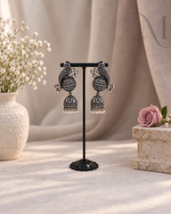 Premium Silver Replica Oxidised Jumka - 4 colours available