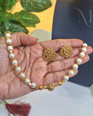 Pearl & Gold Beads Necklace Set 🤍✨