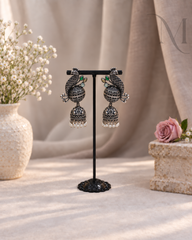 Premium Silver Replica Oxidised Jumka - 4 colours available