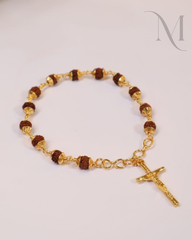 Rudraksha Bracelet with Cross Charm