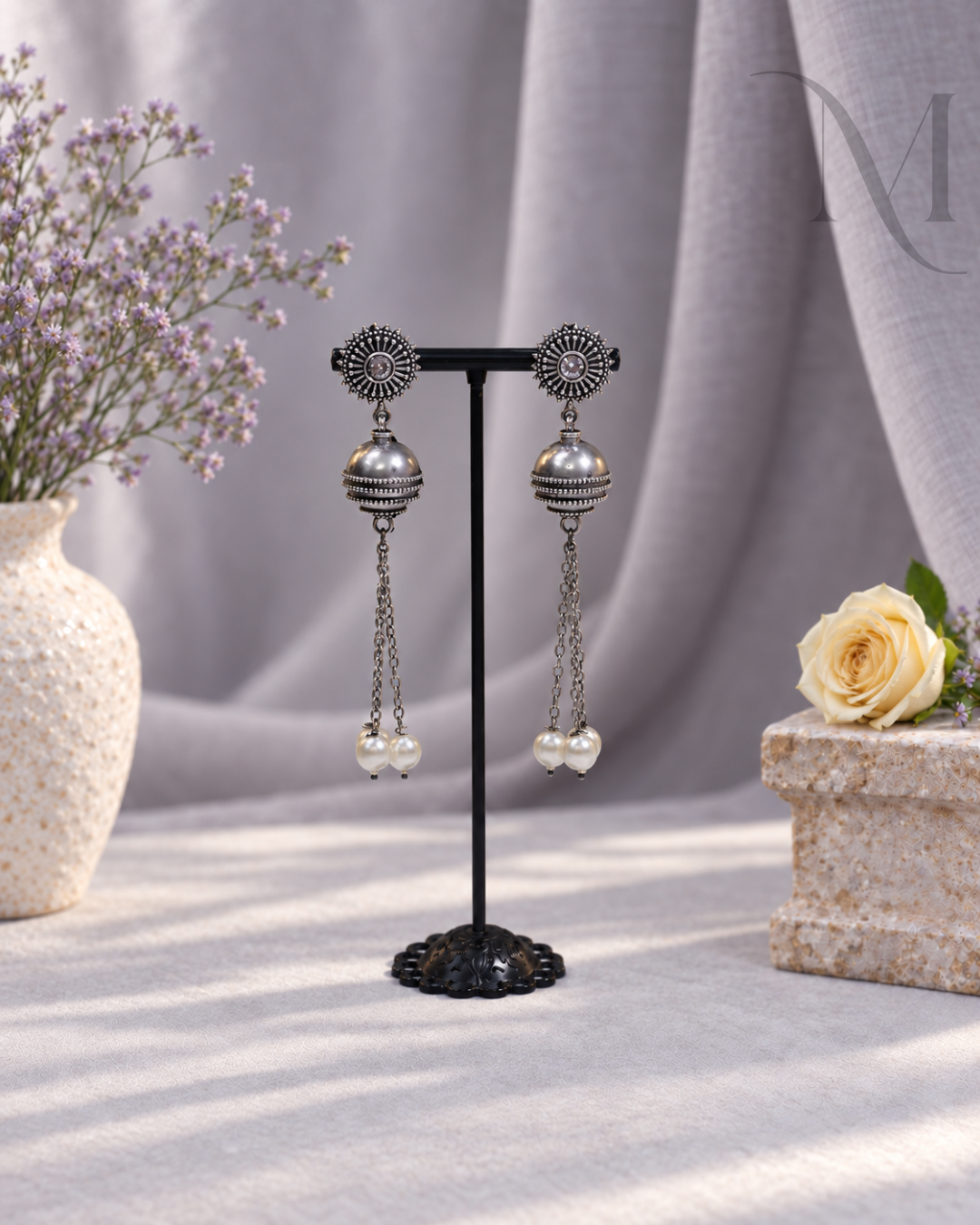 Premium Oxidised Long Drop Earrings