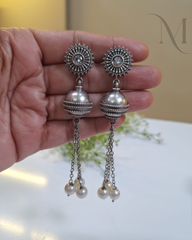 Premium Oxidised Long Drop Earrings