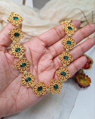 Vasundhara Premium Green Stone Necklace