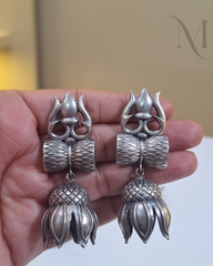 Premium Oxidised Silver Replica Jumka
