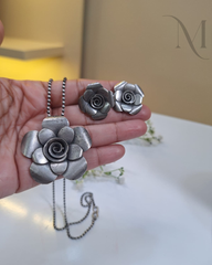 Premium Silver Replica Rose Haram Set