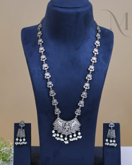 Premium Silver Replica Lakshmi Haram Set