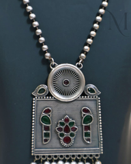 Premium Silver Replica Pendant Haram Set