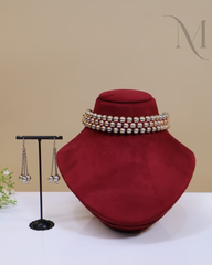Premium Silver Beads Choker – Red Thread
