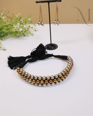 Premium Silver Gold Beads Choker