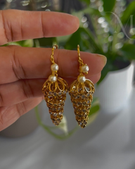 White Stone Drop Earrings – Small Size