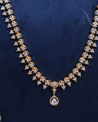Premium Diamond Replica Haram with White Drop Pendant