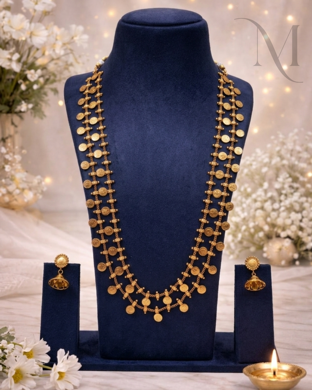 Lakshmi Two Layer Kasu Mala – Antique Finish