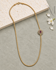 Red Stone Mugappu Chain