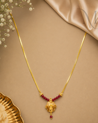 Ruby Crystal Bead Non idol Necklace