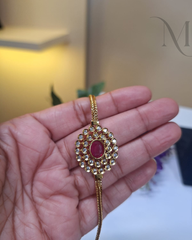 Red Stone Mugappu Chain