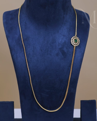Green Stone Mugappu Chain