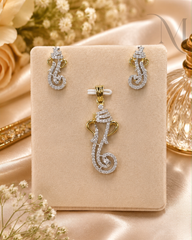 Diamond Replica Ganesha Pendant Set