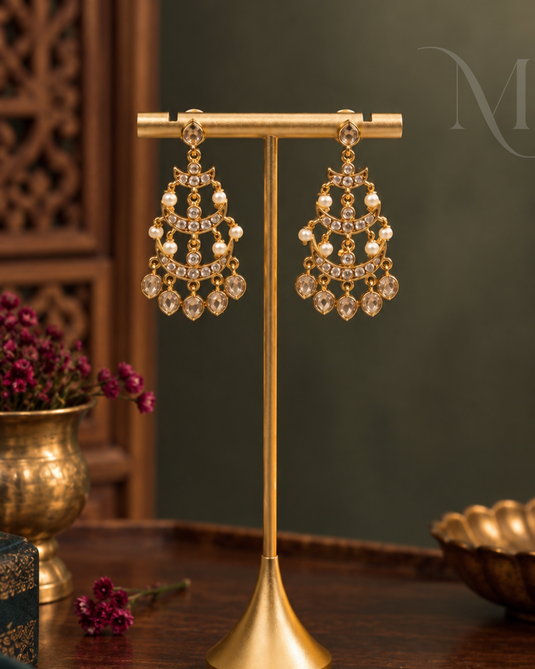 Premium Chandbali Earrings Three layer