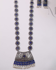 Pushpa Neela Oxidised Haram