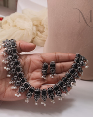 Keerthi Oxidised Necklace