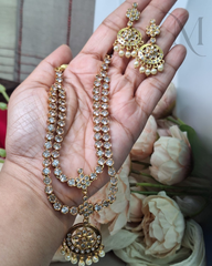 Vaanya White Stone Attigai Set