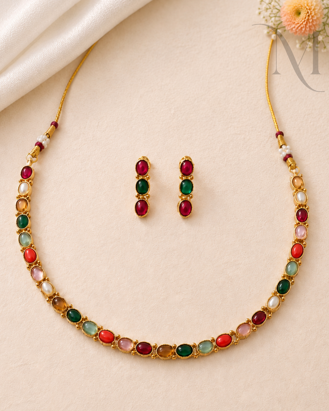 Navamaya Navaratna Necklace Set