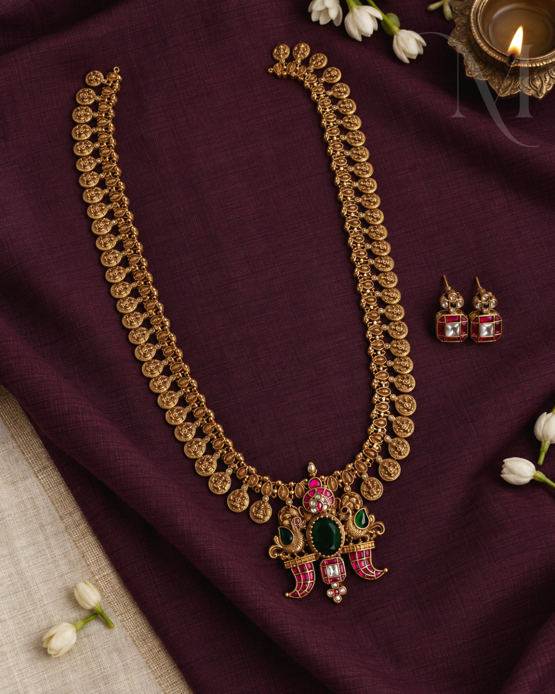 Devika Peacock Coin Haram Set