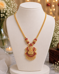 Lakshmi Necklace with white/red stones