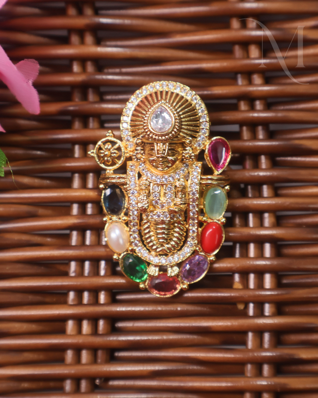 Navaratna studded Balaji Pendant