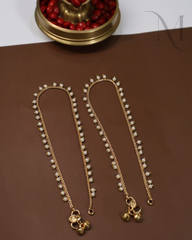 Pearl Hanging Gold Replica Anklets