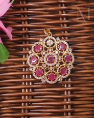 Flower Pendant with Ruby stones