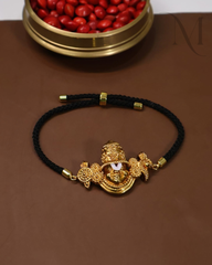 Perumal Adjustable Black Thread Bracelet