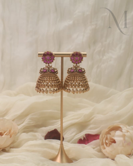 Ruby Pooja Jhumka Earrings