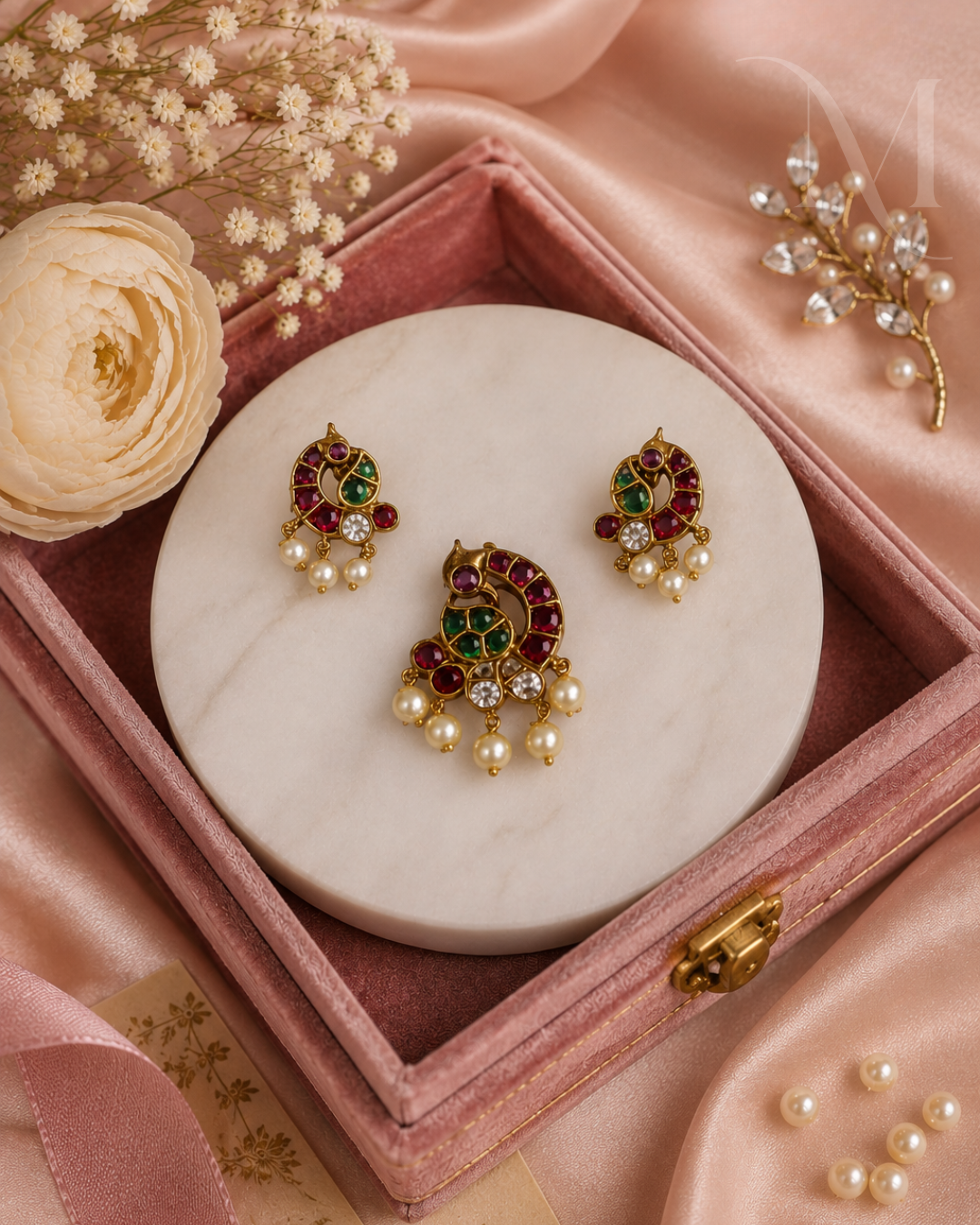 Rani Kemp pendant and earring set